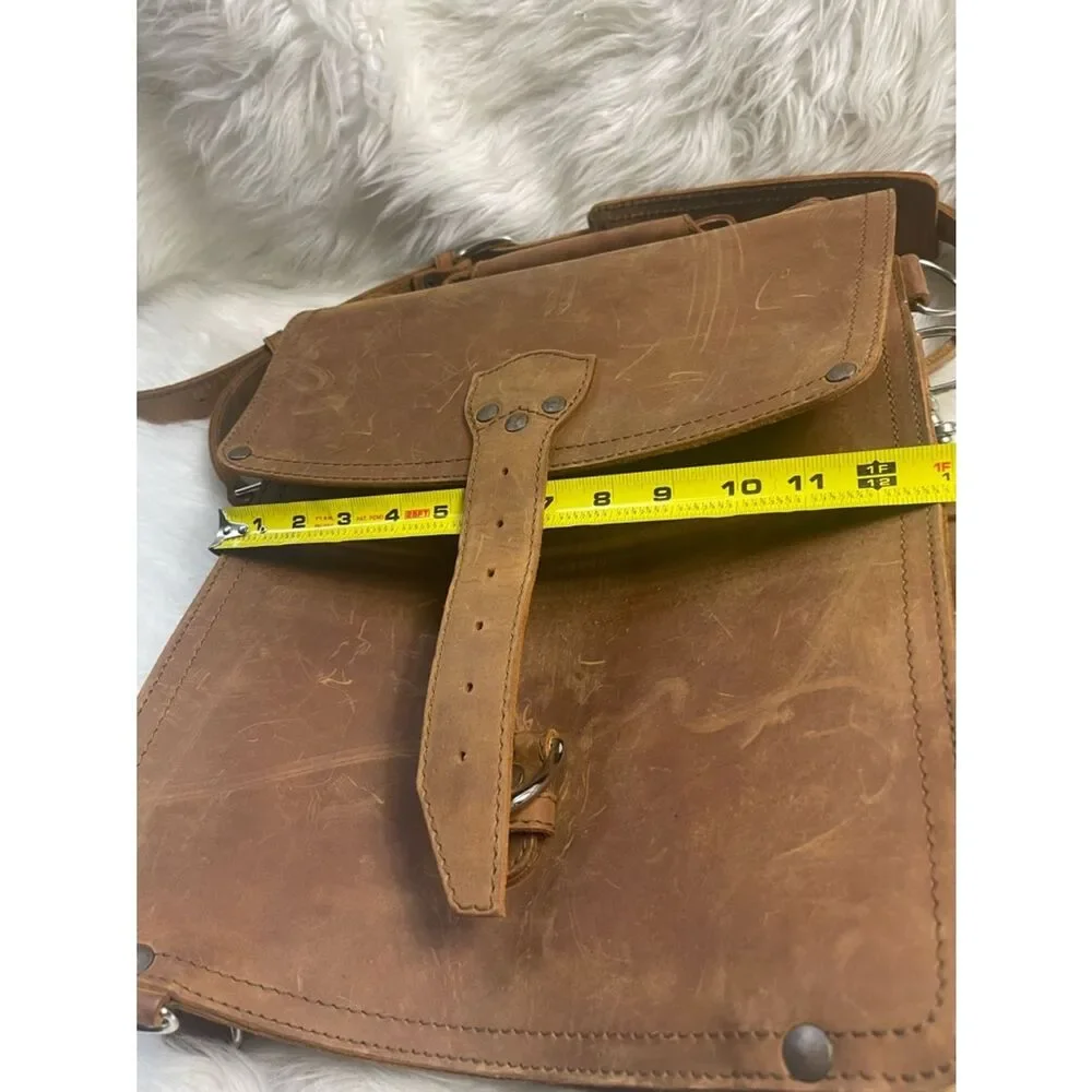 Saddleback Leather Brown convertible Messenger/backpack with. Removable divider